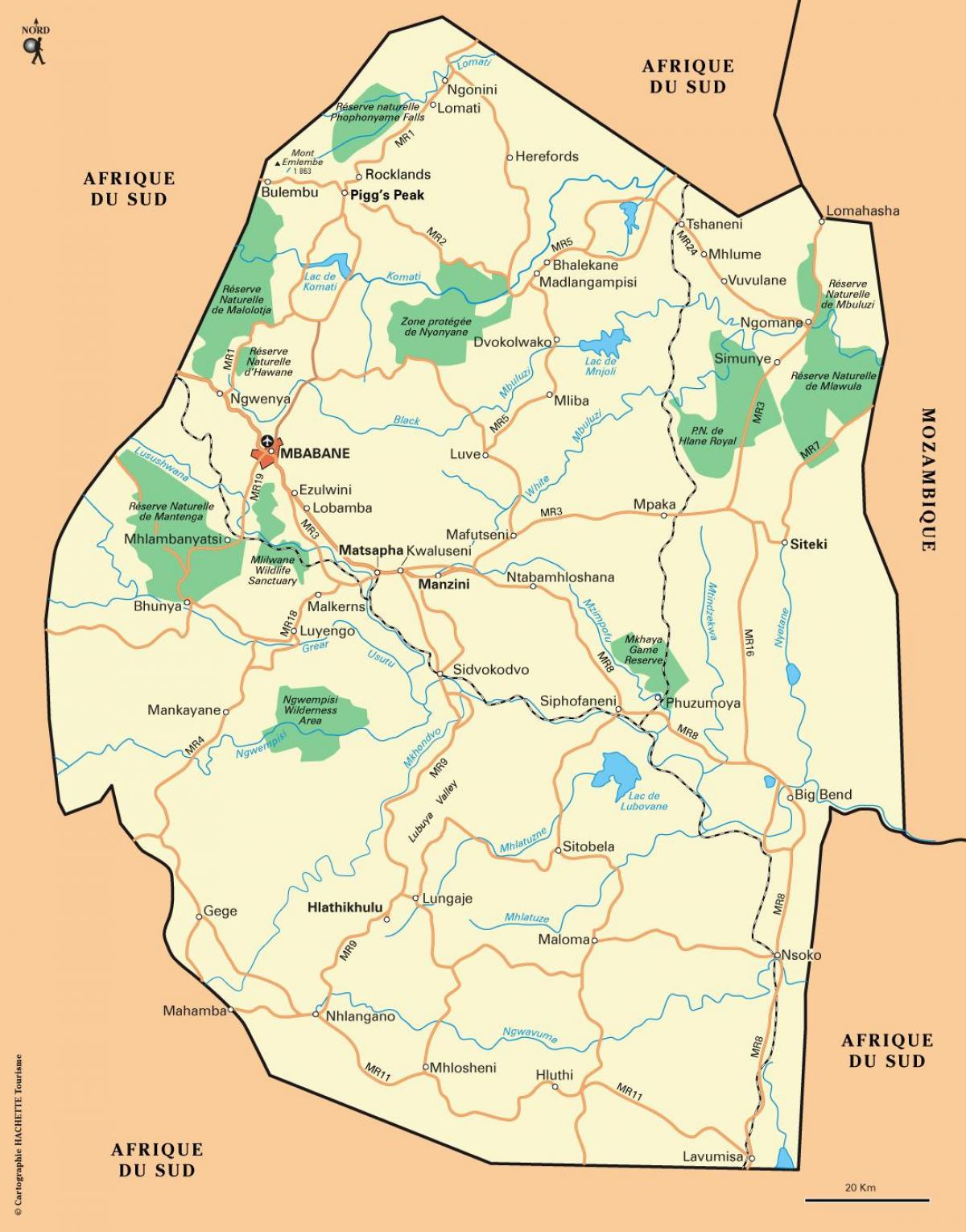ezulwini વેલી સ્વાઝીલેન્ડ નકશો